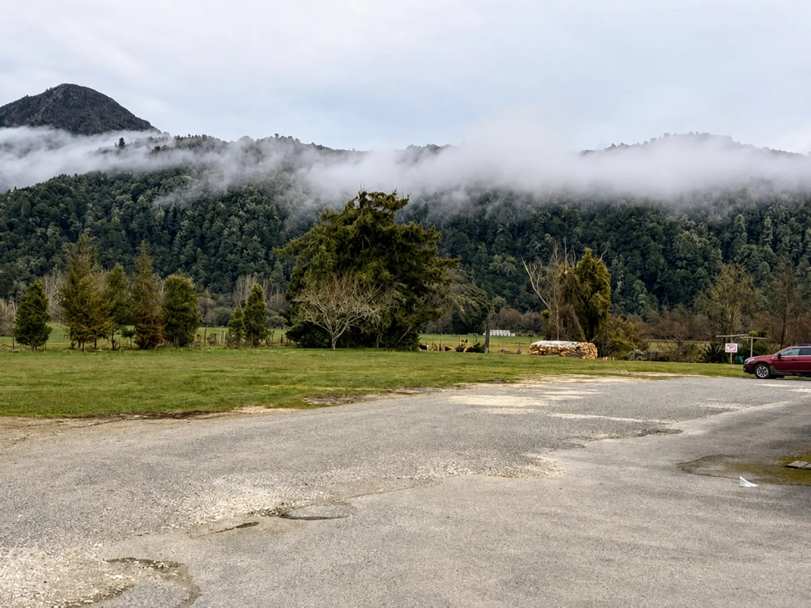 The mountains and valley around Beechwoods, with plenty of room to pull in